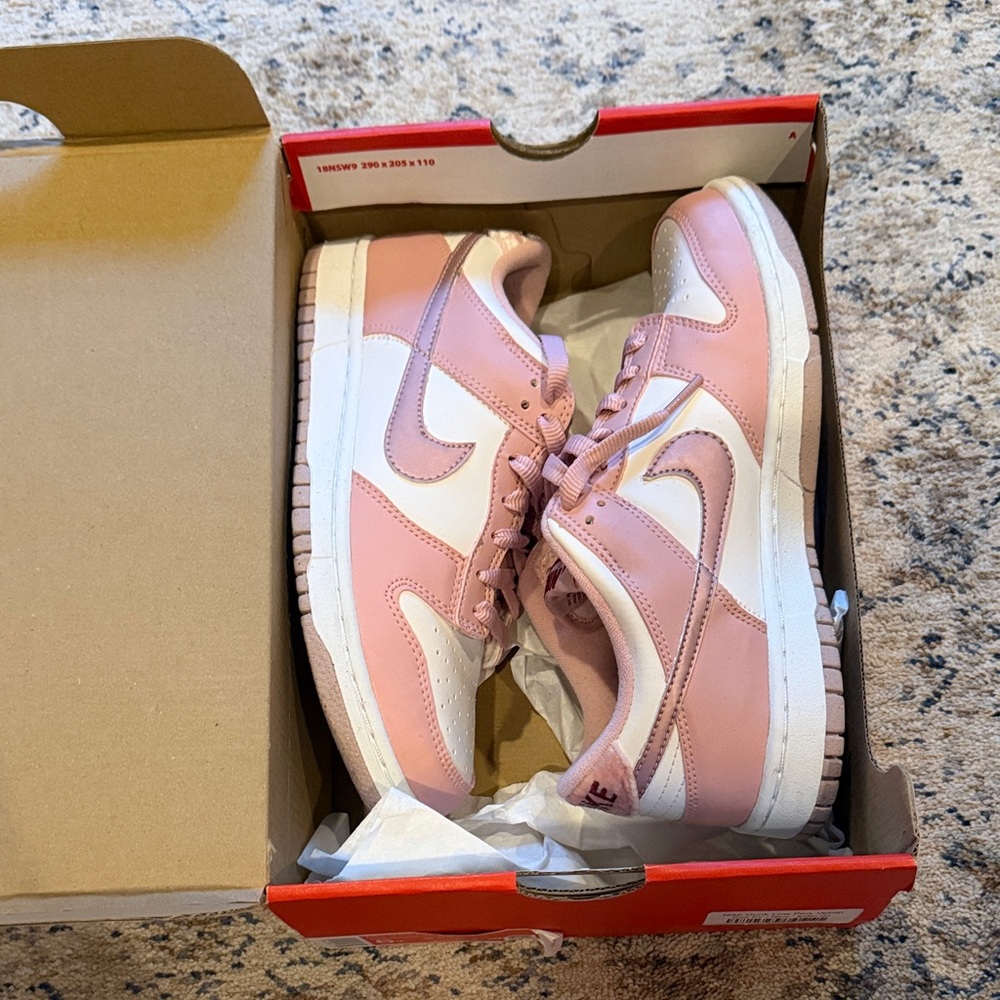 Nike Women's Blush Pink and White Sneakers